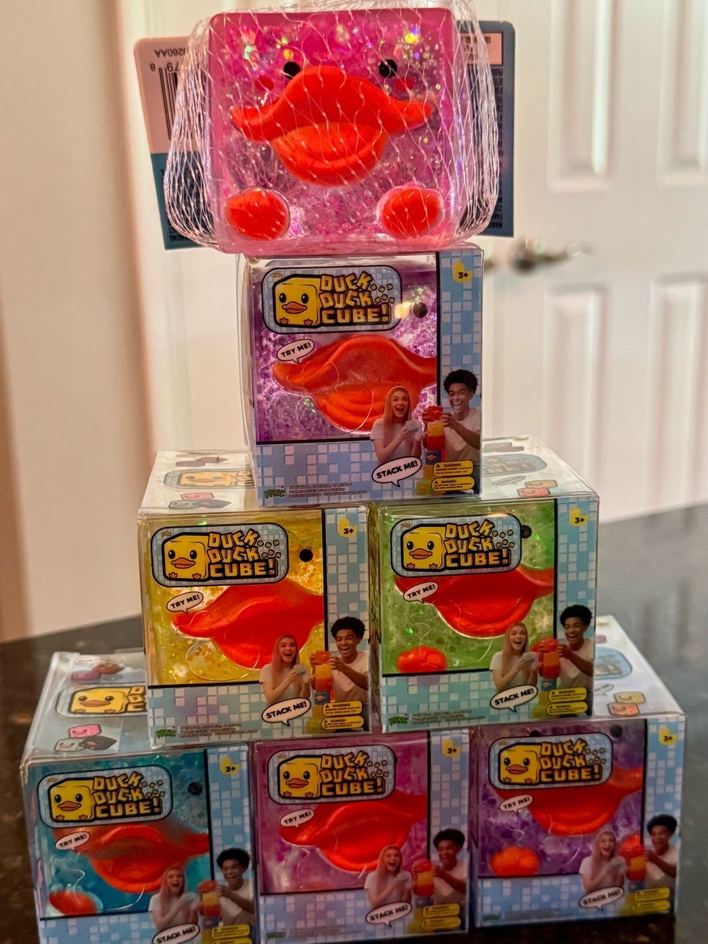 Duck Duck Cube- Glitter Cube Duck Shaped